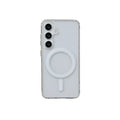 Transparent magnetic silicone phone case for Samsung Galaxy smartphones showing clear design with device inside