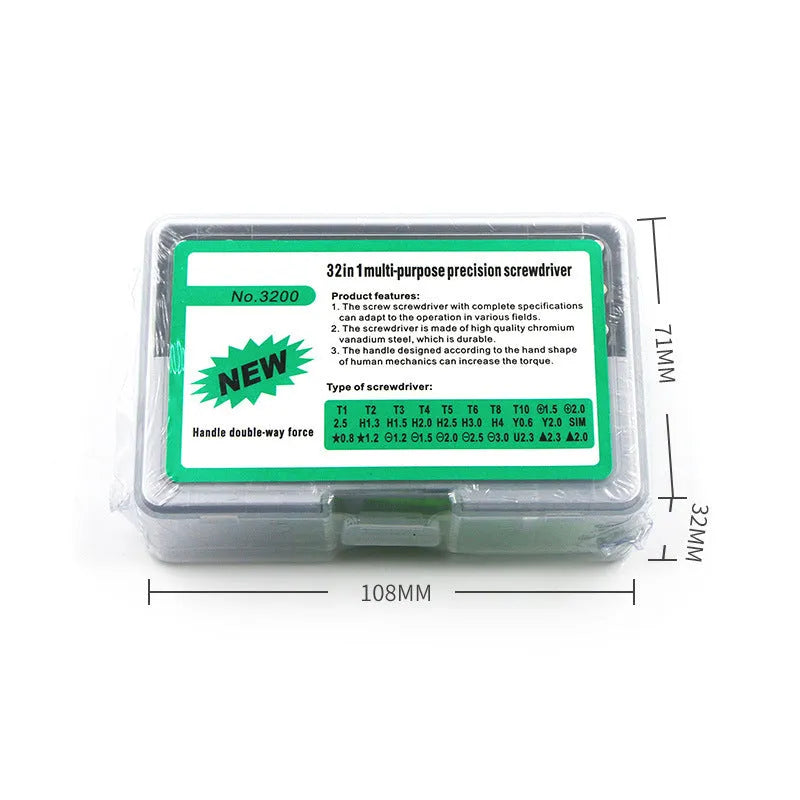 32-in-1 precision screwdriver set for mobile phone and digital device repair