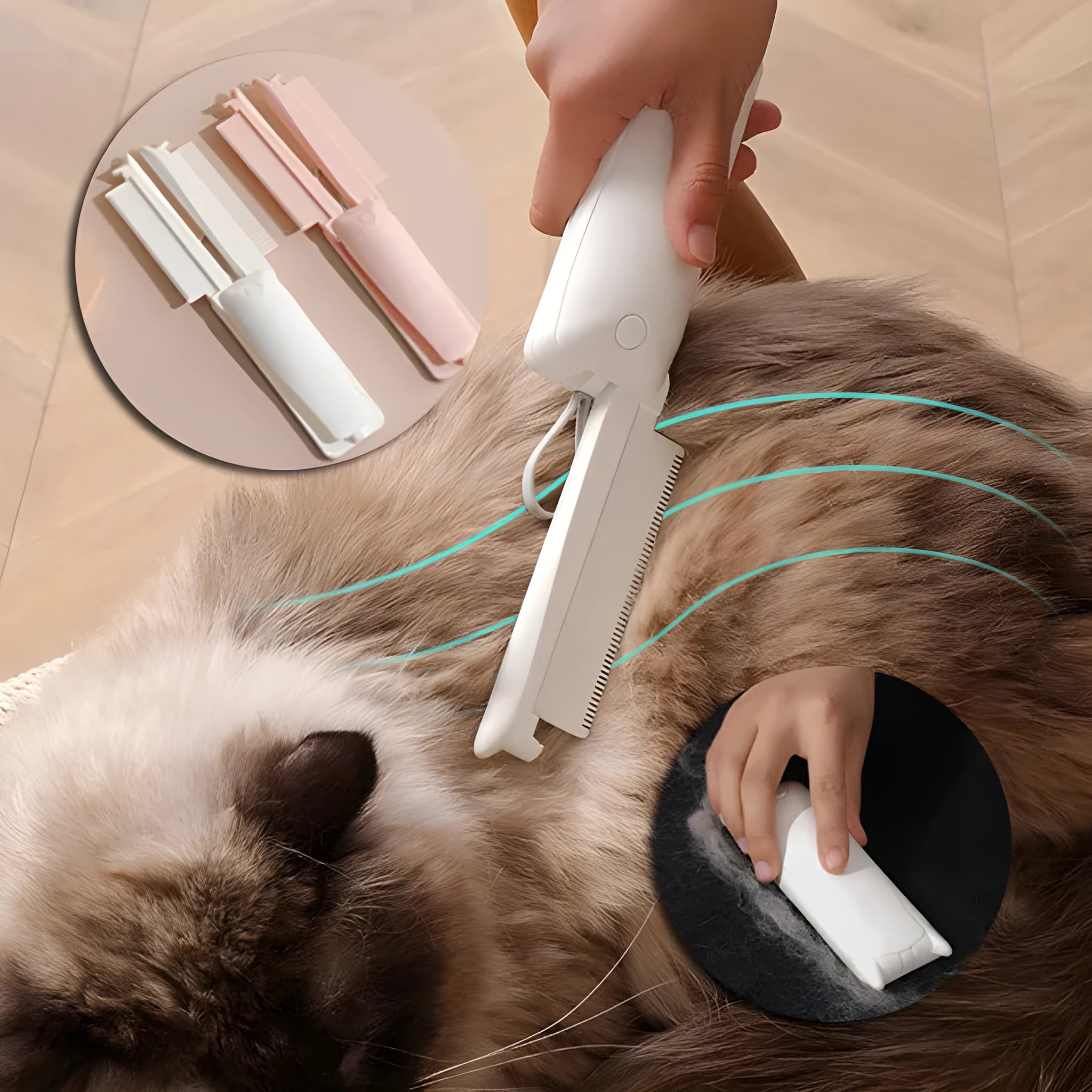 ABS plastic pet grooming brush for dog and cat hair removal with colour options