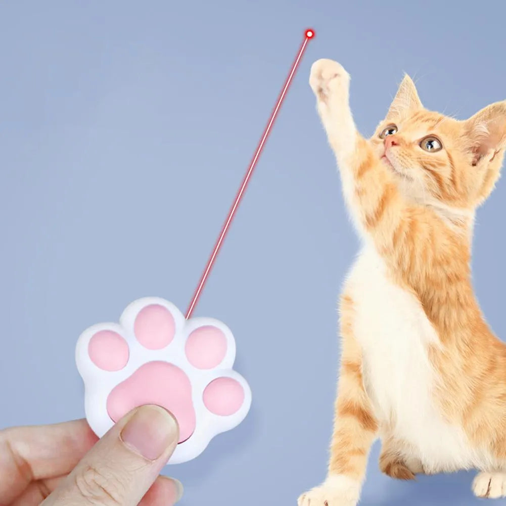 USB rechargeable infrared cat teaser toy with key chain attachment