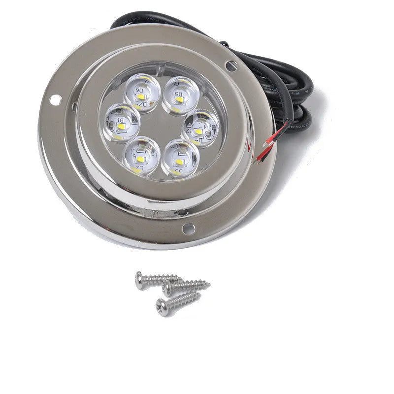 Stainless steel underwater LED marine light with 92.8mm diameter and IP68 rating for yacht accessories