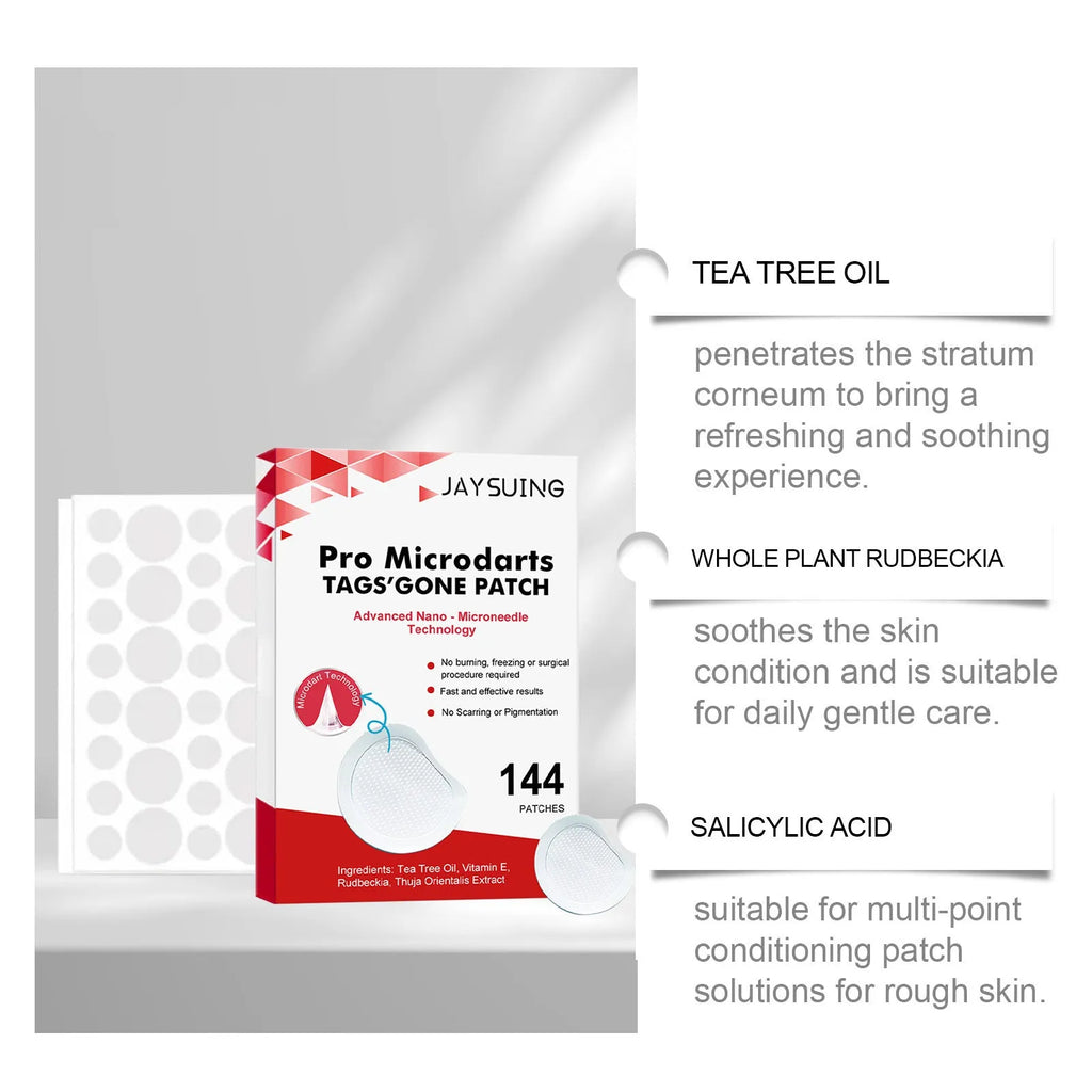 Box of 144 tea tree oil micro needle wart removal patches with vitamin E