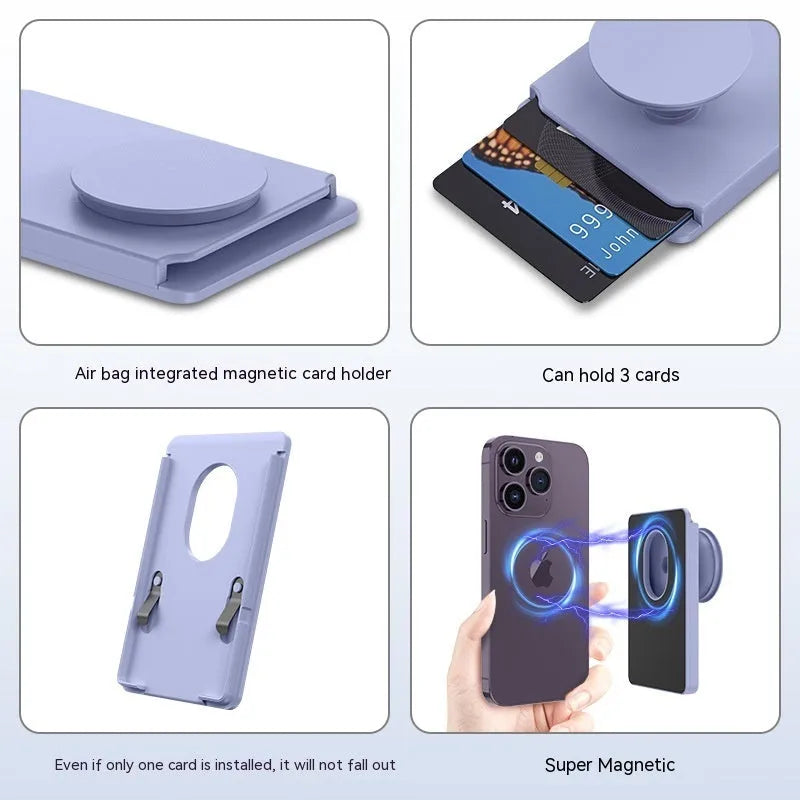 Minimalist magnetic phone airbag holder for Apple iPhone in five colour options