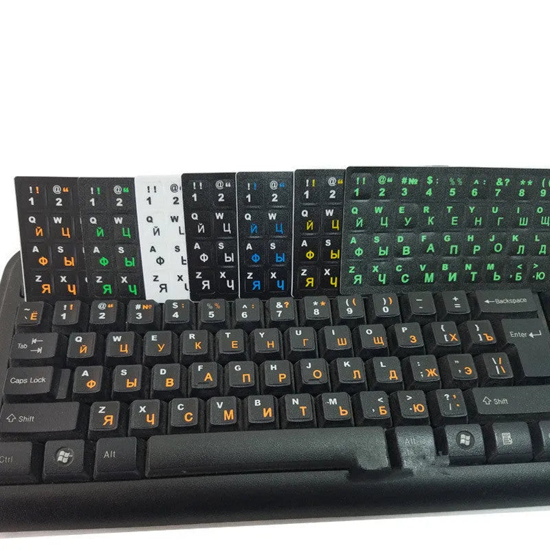 Russian keyboard film PVC cover 14 inch black with orange lettering for general laptop model