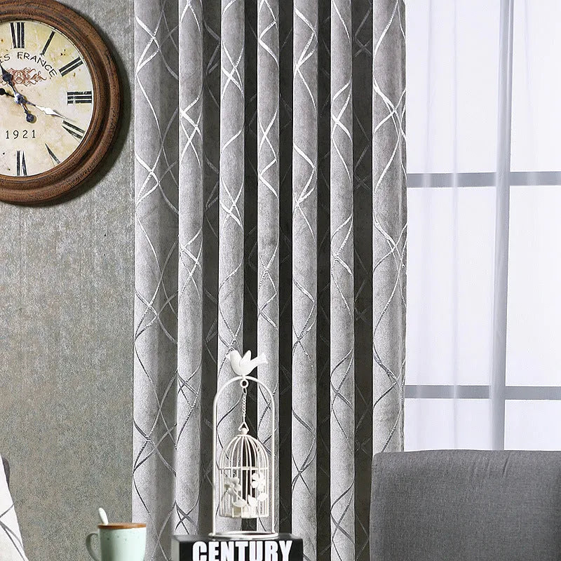 Modern chenille blackout curtain panel in solid colour measuring 1 metre by 2.7 metres