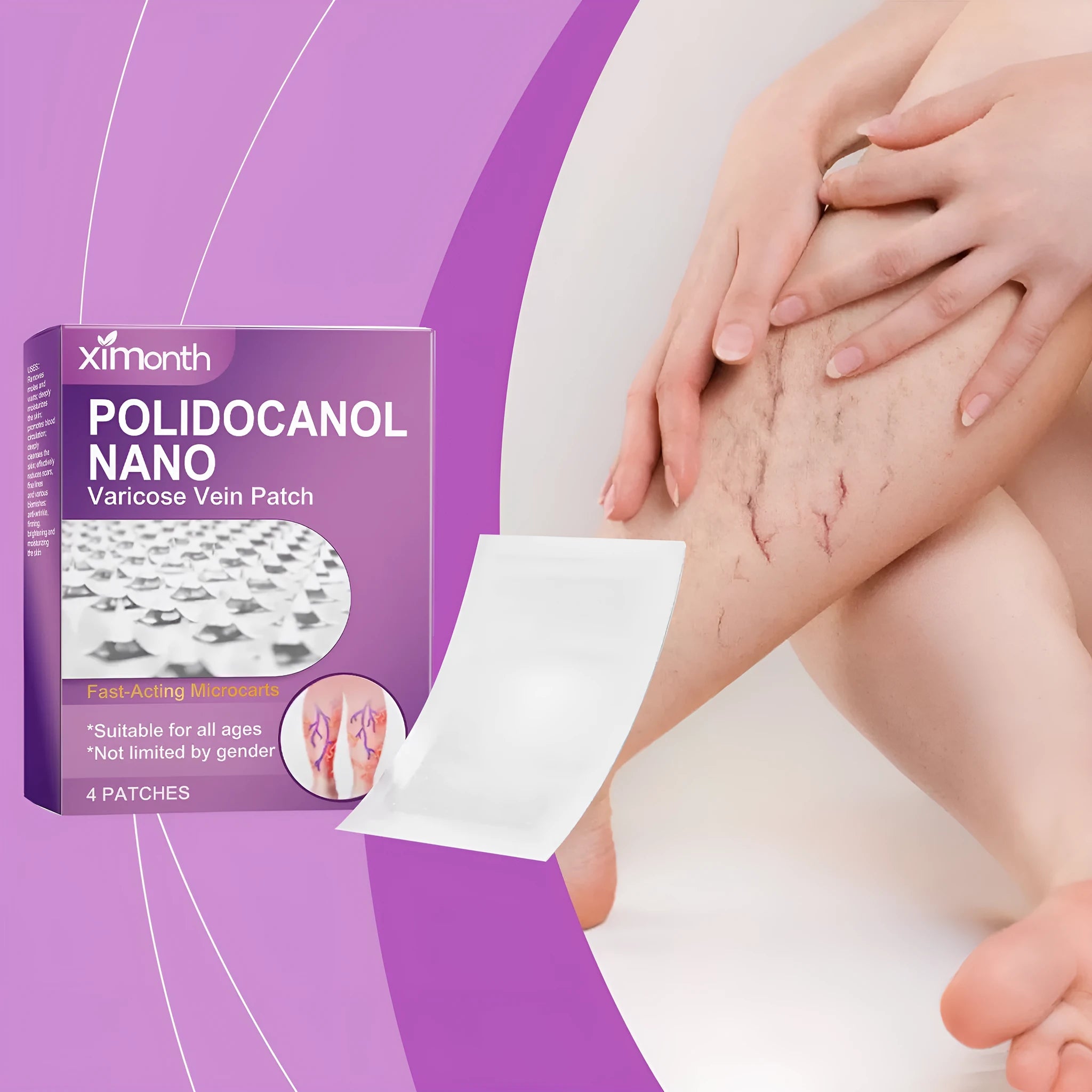 Four micro needle adhesive nursing bandages for legs with herbal extracts