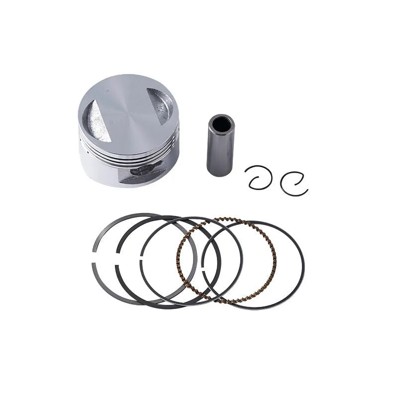 Motorcycle engine piston kit with aluminium alloy piston and steel strip oil ring for 57.4mm cylinders