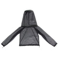 Mosquito-proof outdoor clothing set with hooded top, pants and booties in mesh fabric