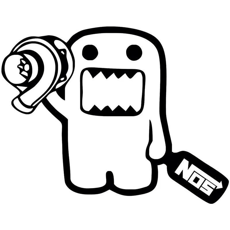 Cartoon car sticker PVC decal 15x12cm black white vehicle decoration