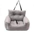 Car pet seat kennel in dark grey cloth measuring 55cm by 50cm by 32cm for cats and dogs