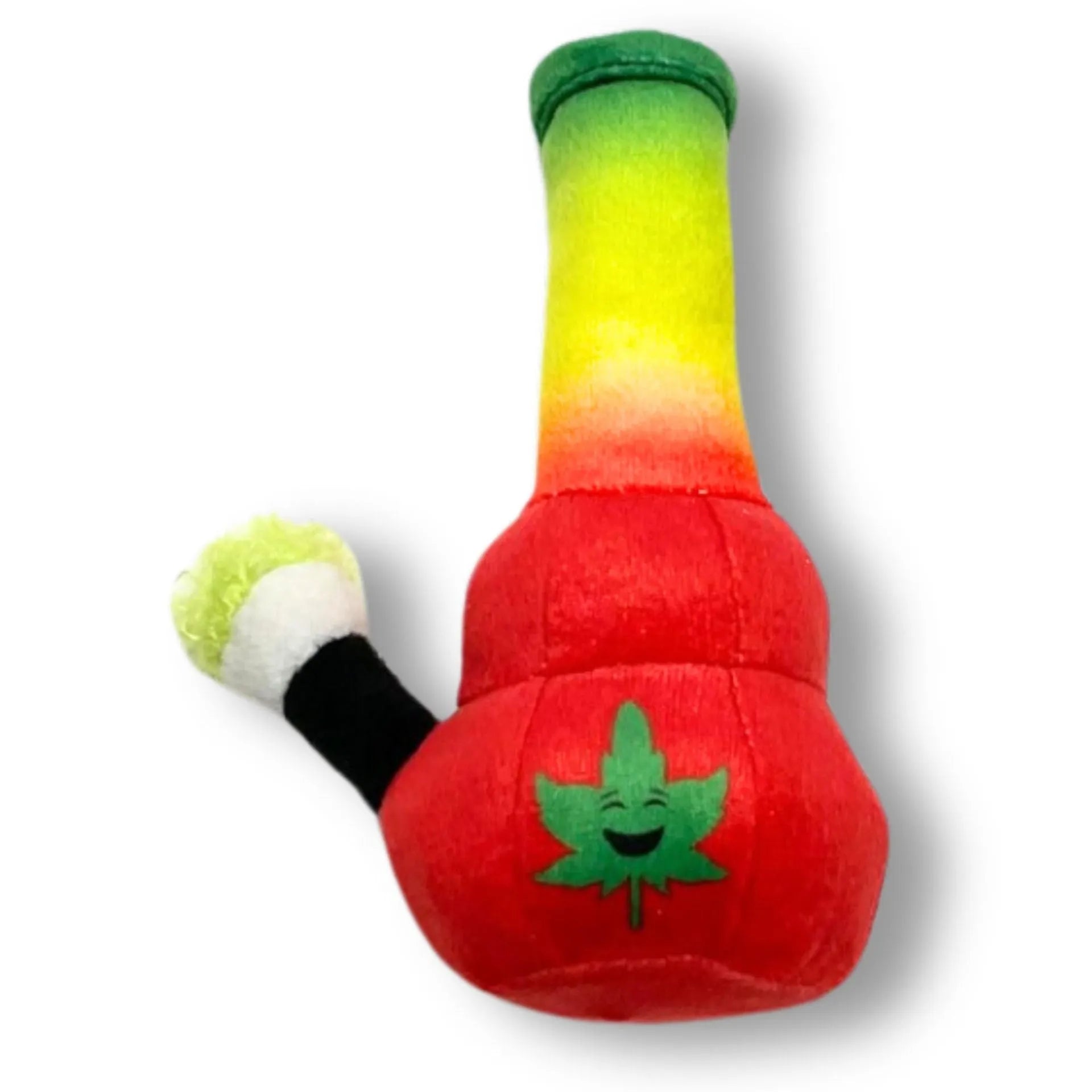 Kettle-shaped dog plush toy with colourful printed patterns, measuring 24cm