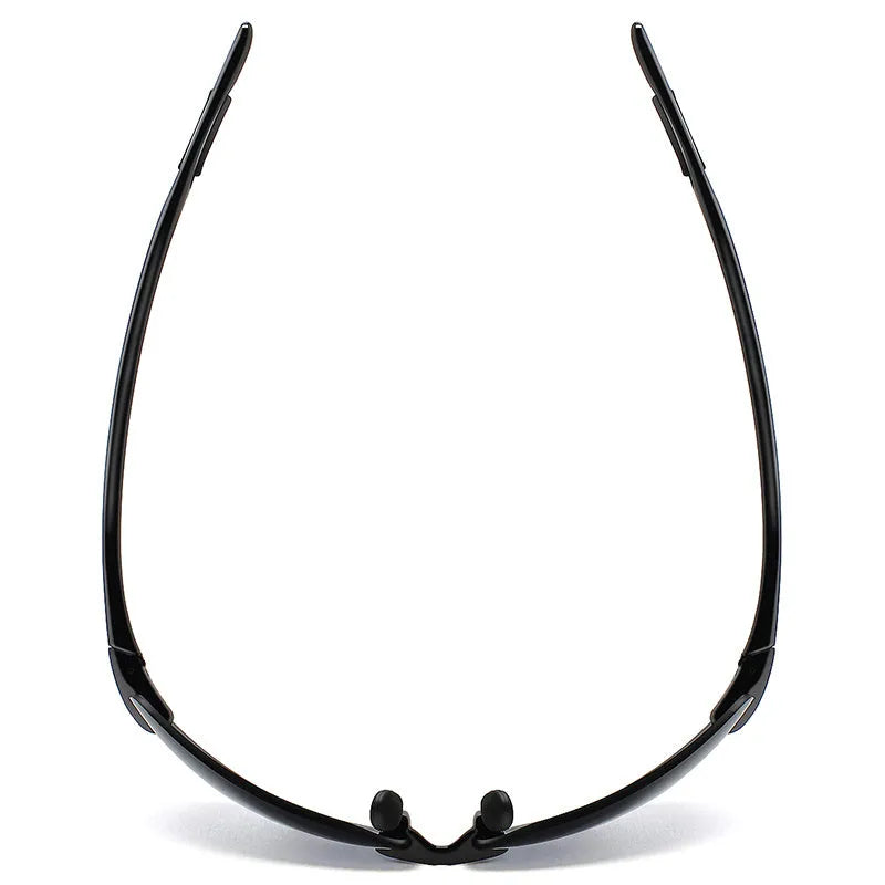 Men's light rimless TR90 sunglasses with UV400 TAC lens in Black frame