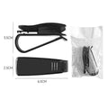 Black plastic car sunshade clip for glasses and cards measuring 6.5cm