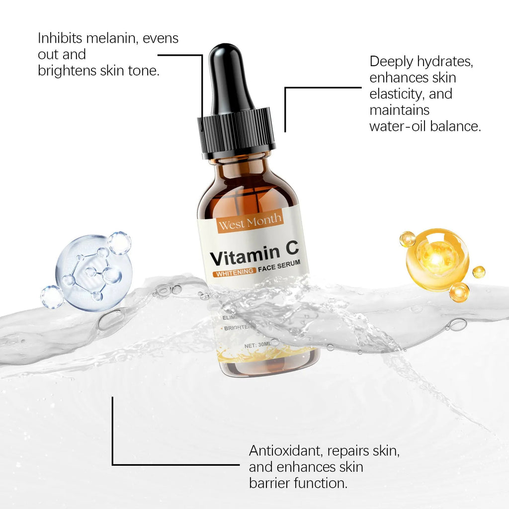Moisturizing hydrating brightening skin essence 30ml with hyaluronic acid and vitamin C in a small bottle