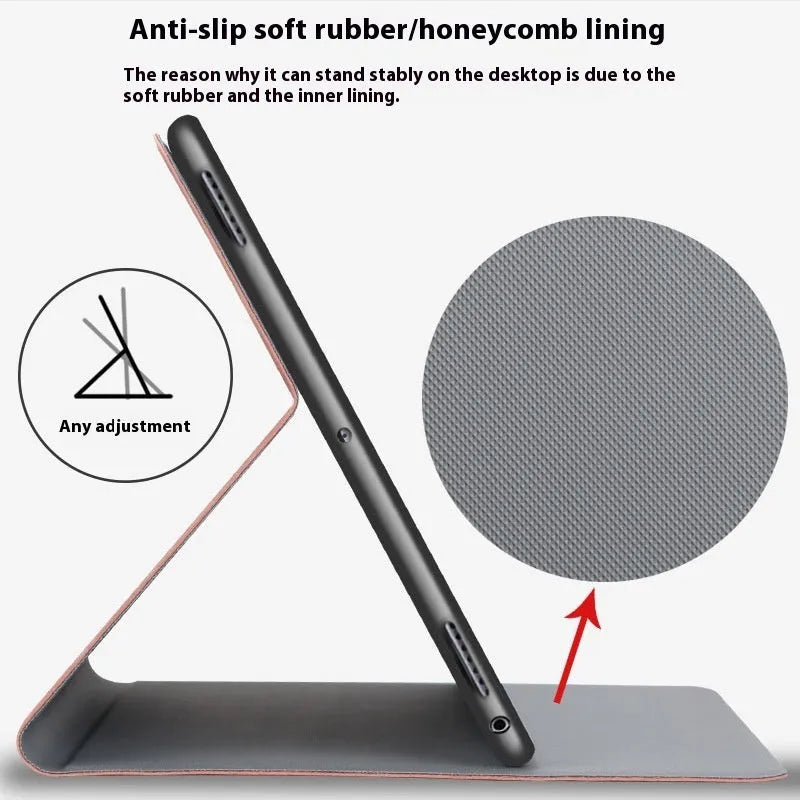 iPad protective clamshell case in TPU leather showing Black Elk colour option.