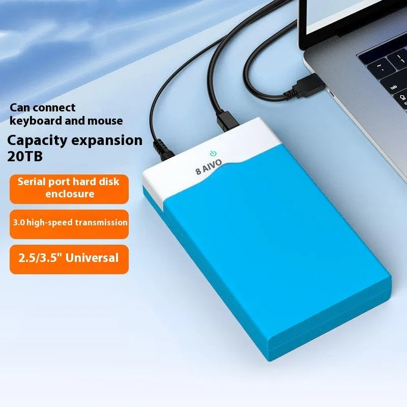 3.5 inch USB SATA hard disk enclosure with slide cover in black and silver colour