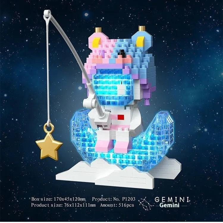 Fishing XINGX astronaut spaceman doll building blocks with light, 508-551 small diamond particles, colour box