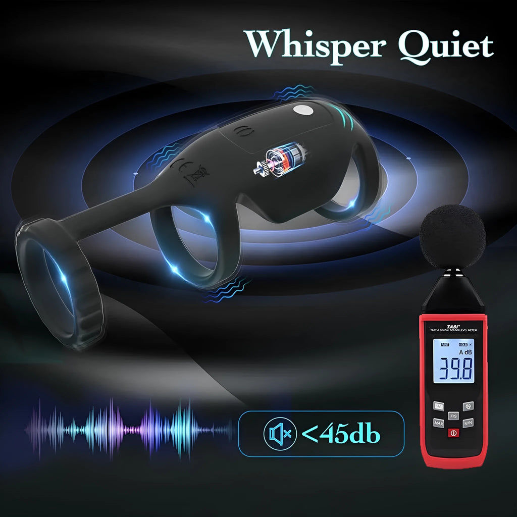 Black remote control adult toy made from solid state silicone ABS with magnetic charging cable and manual.