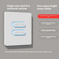 Smart switch with skin touch ambience light in Moon White finish Bluetooth Mesh dual multi-control
