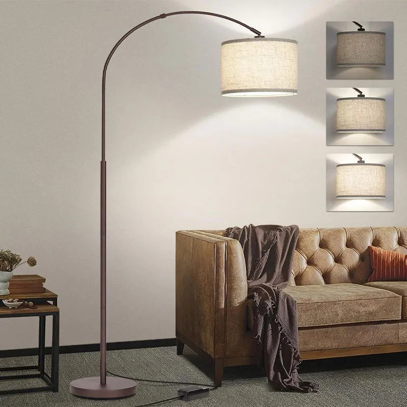 Black fabric shade vertical floor lamp in modern minimalist style for indoor living room use