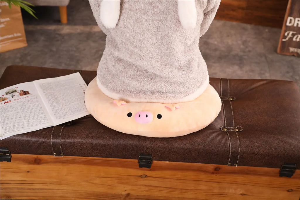 Piglet Pad creative plush animal pillow 50x50cm stretch fleece down cotton filling pink colour