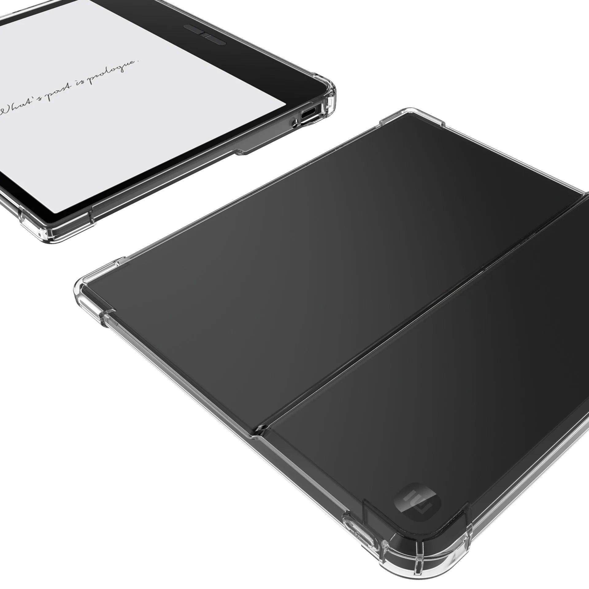 Transparent airbag protective phone case for 7-inch devices showing shockproof TPU construction