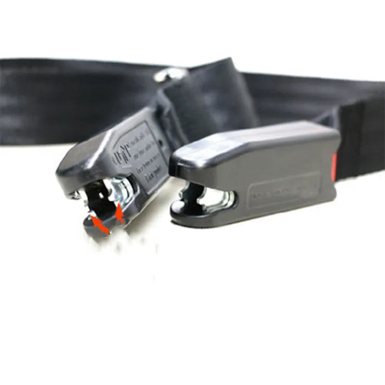 Black Isofix soft connection belt with steel fastener for car child safety seat universal two-point fixing