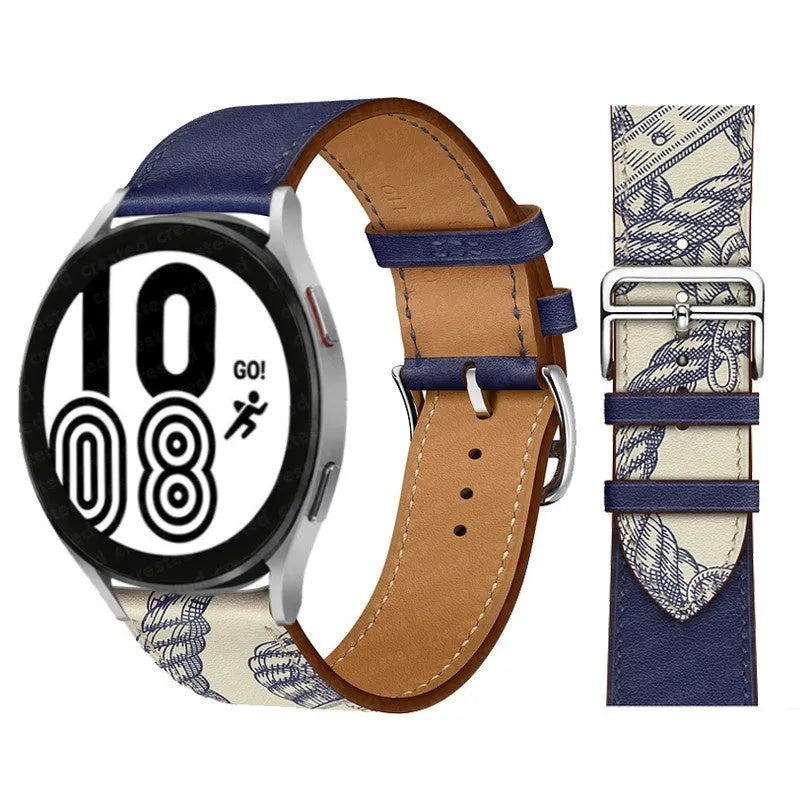 Microfiber single ring leather watch strap in brown with straight buckle, 20mm width
