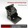 Metal self-locking folding hinge for furniture cabinets and wardrobes in various electroplated finishes.