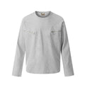 Men's cotton pullover sweatshirt with long sleeves in loose retro design showing black and floral grey colour options