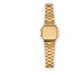 Small square watch-style bracelet with alloy case, titanium steel band, 21cm length, 35mm x 36mm dial, no time display.