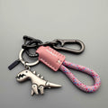 Cute cartoon little dinosaur keychain pendant in zinc alloy on schoolbag keyring