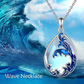 Moonstone blue heart pendant alloy necklace for women.