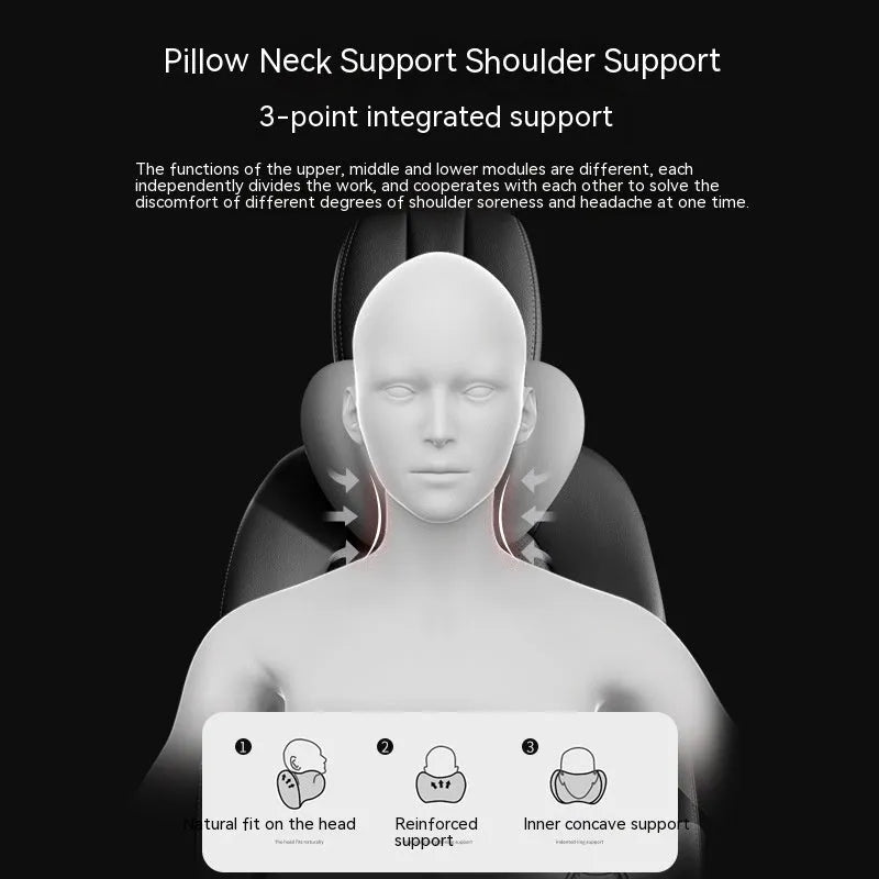 Memory foam lumbar support pillow and neck pillow set for car seats in various colours.