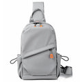 Mens black casual crossbody bag with single shoulder strap, made from waterproof polyester