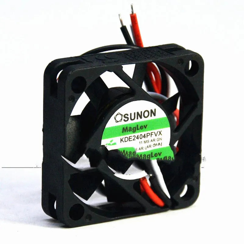 SUNON KDE2404PFVX 24V DC cooling fan with 4cm black frame and wire leads