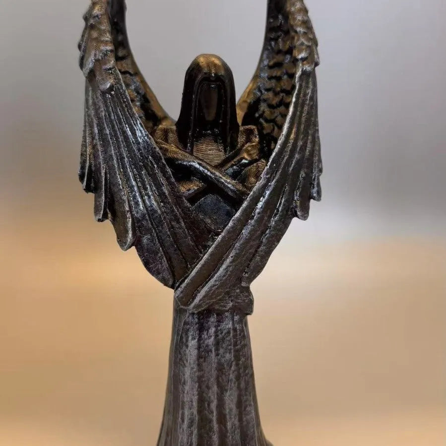 Dark Angel resin decorative statue ornament measuring 6.5 by 5 by 17 centimetres.