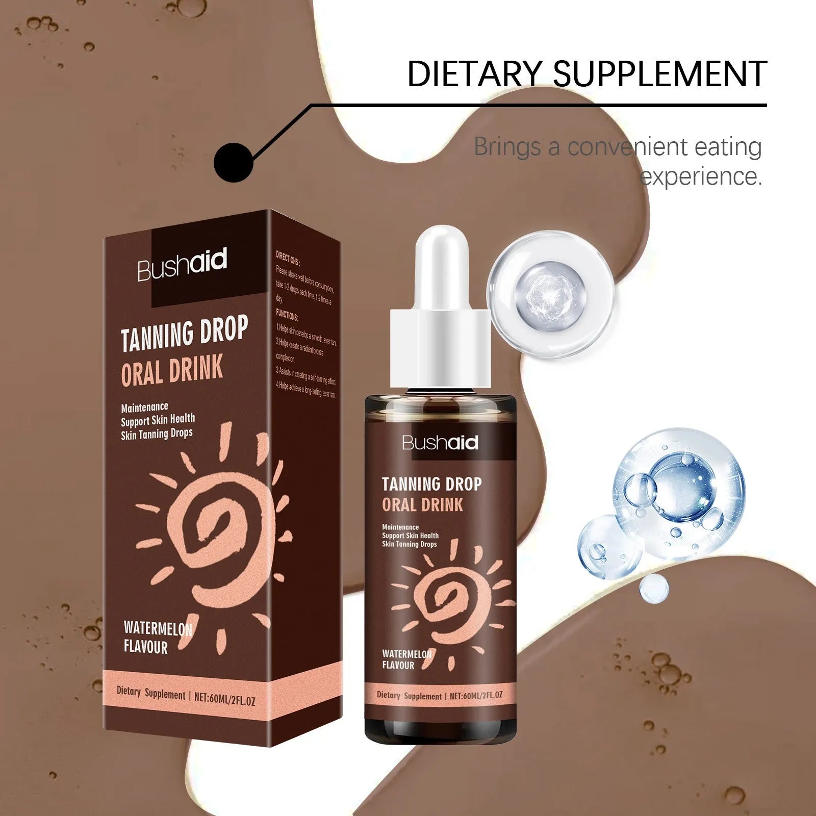 60ml sun tanning essence bottle for body protection against sun exposure