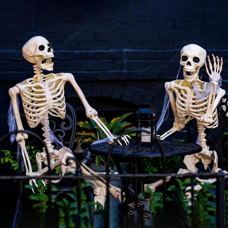90cm tall plastic skeleton model with movable joints for Halloween outdoor decoration