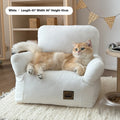 Pet children's small sofa bed with removable washable cover in white colour for cats