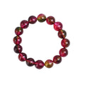 Handmade women's watermelon crystal bracelet in pastoral style showing size options
