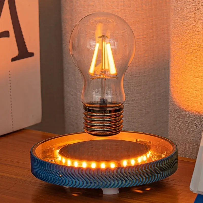 Magnetic suspension 3D printed night lamp showing floating decorative element