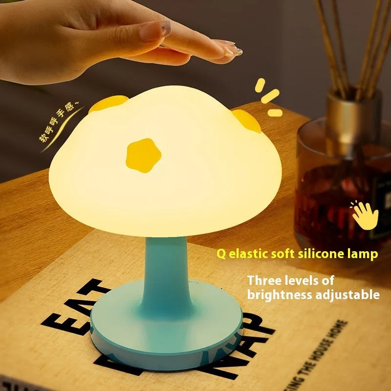 USB charging creative cloud silicone pat lamp with flower shape, cloud night light basic style, 128x103x151mm