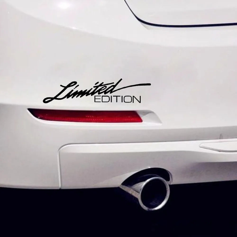 Reflective plastic bumper sticker showing colour options: black, white, and multi-colour, next to a ruler showing 16cm length.