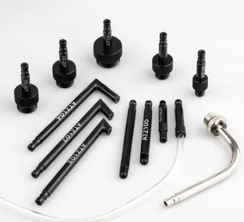 Automatic transmission oil refuelling machine pump tool kit with multiple connectors