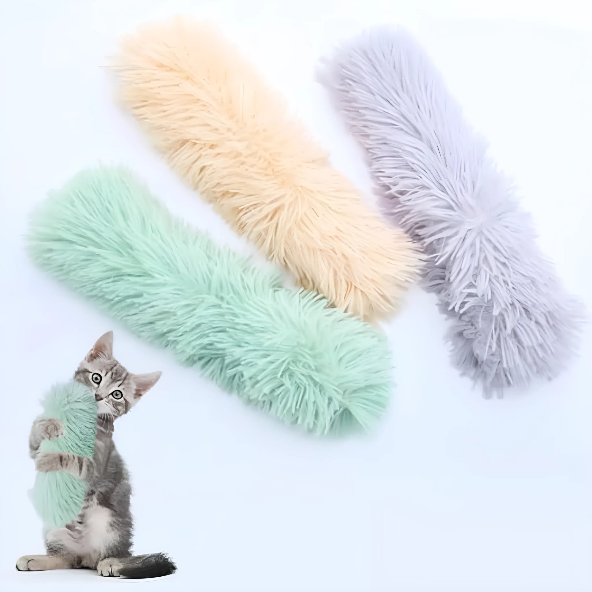 Soft plush interactive cat toys with crinkle sound and natural catnip in bright colours