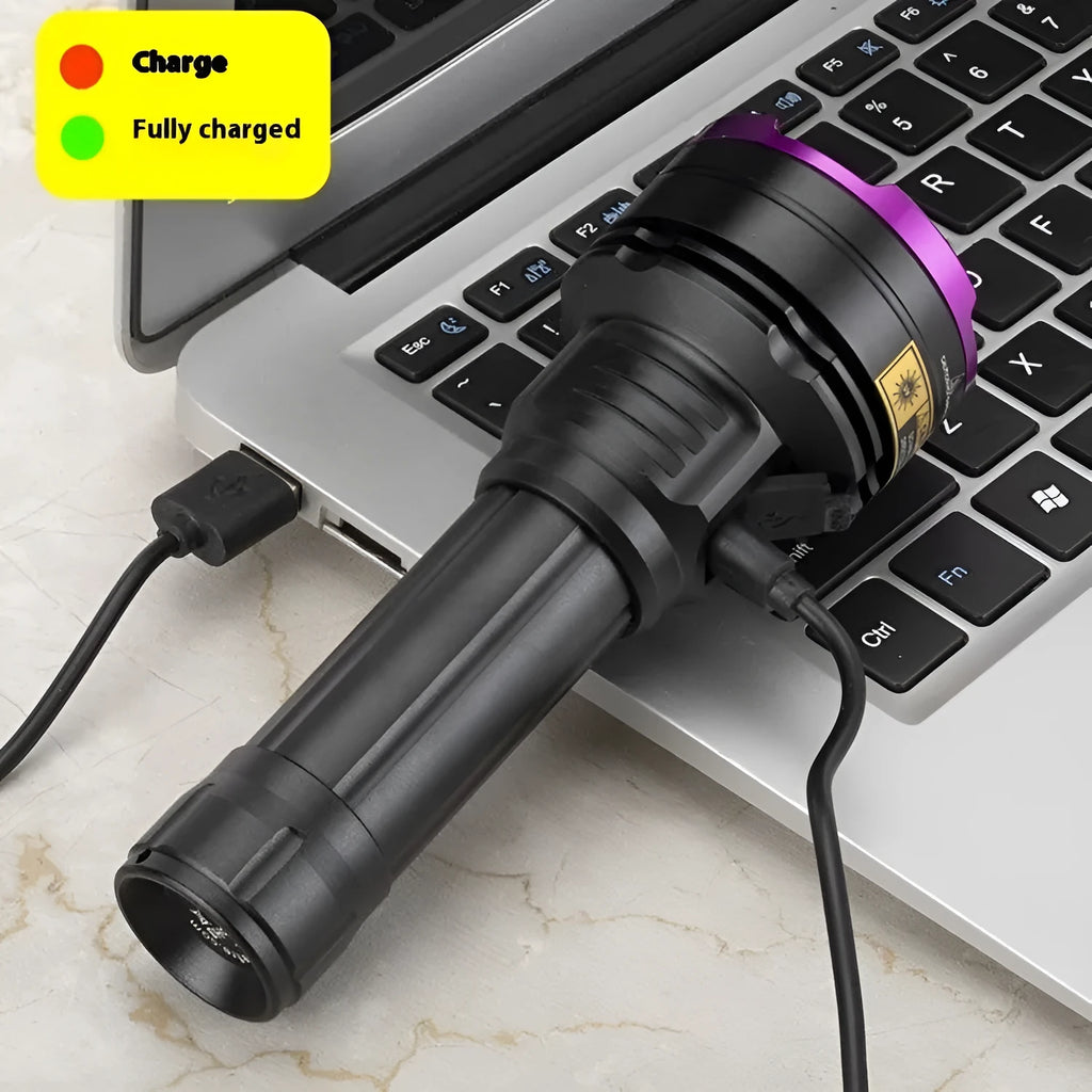 SV83 30W black light flashlight with aluminium alloy body and 365nm UV output