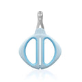 Cat nail clipper with positioning hole design and non-slip handle in blue or pink