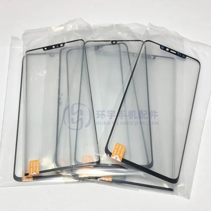 OnePlus 7 Pro replacement glass touch screen with OCA adhesive for phone repair.