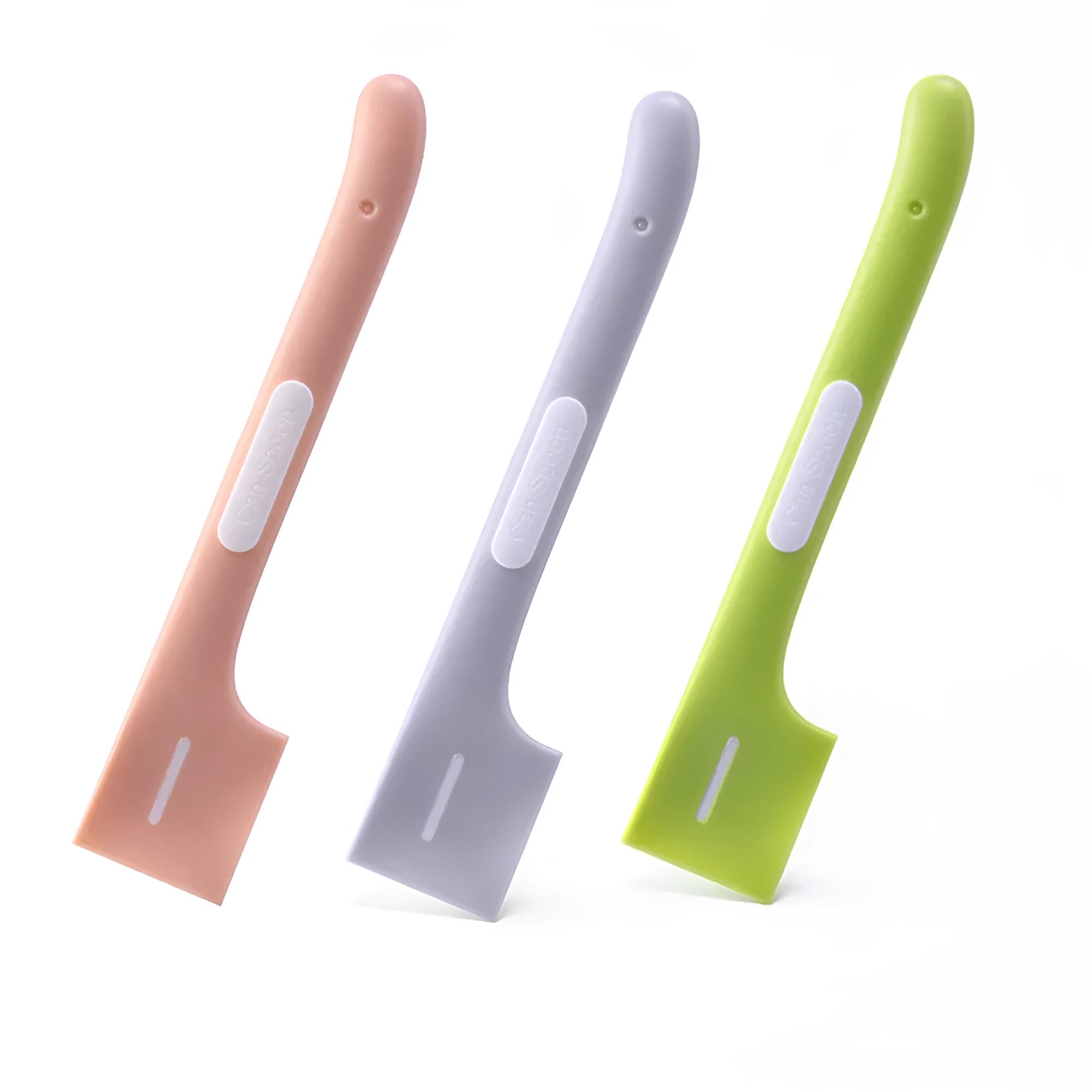 Long-handled pet feeding spoon for canned food with right-angle scraping edge